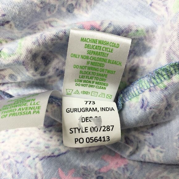 Lilly Pulitzer Dress Women’s Small Blue Peri Turtle LORINA SWING Tiered Hem - Picture 5 of 6